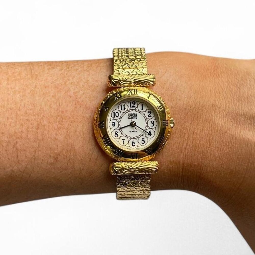 Faded Glory Gold,‎ Textured, Maximalist Women's Watch